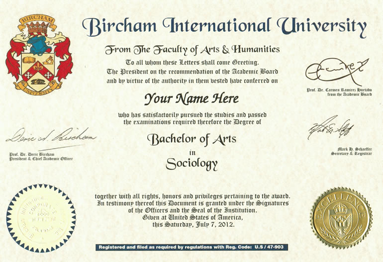 BIU Bachelor Diploma Sample BIU Bachelor Diploma Sample